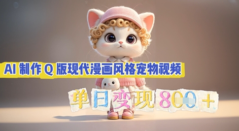 AI制作Q版现代漫画风格宠物视频，单日变现几张-轻创终点站
